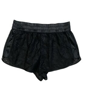 Victorias Secret Black Lace Shorts Pajamas See Through Sheer Medium Pull‎ On